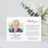 Memorial Thank You Photo In Loving Memory Dankeskarte (Stehend Vorderseite)