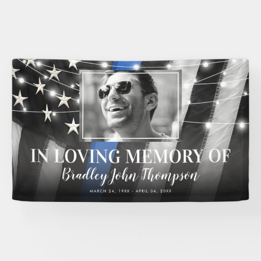 Memorial | Thin Blue Line Banner (Horizontal)