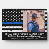 Memorial Thin Blue Line Foto Fotoplatte (Vorderseite)