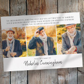 Memorial Three Custom Foto and Message Danke Mitteilungskarte