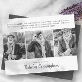 Memorial Three Custom Foto and Message Dankeskarte