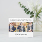 Memorial Three Custom Foto and Message Dankeskarte (Stehend Vorderseite)