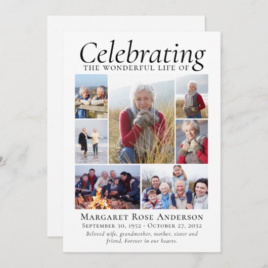 Memorial Tribute Foto von Leimbild Keepsake Dankeskarte (Vorne/Hinten)