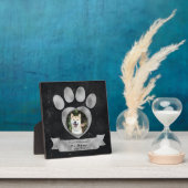 Memorial Tribute Imitate Black Marble Silver Paw Fotoplatte (InSitu)