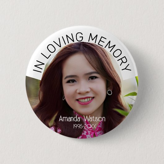  Memorial Tribute Modern In loving memory Button (Vorderseite)