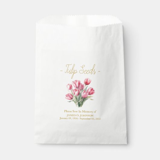 Memorial Tulip Seed Funeral  Geschenktütchen (Vorderseite)