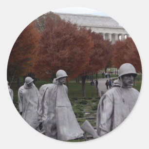 Memorial und Fall der Lincoln-Gedenkstätte Runder Aufkleber