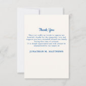 Memorial US Flag Foto Veteran Beerdigung Patriotic Dankeskarte (Rückseite)