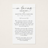 Memorial USA Flag Sympathy Funeral Prayer Card (Rückseite)