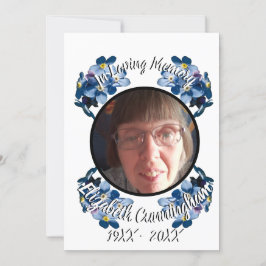 Memorial Vergessen Sie mir nicht Blue Floral Foto  Ankündigung