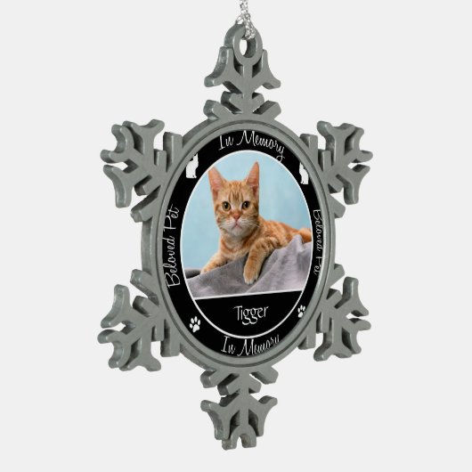 Memorial - Verlust der Katze - Benutzerdefiniertes Schneeflocken Zinn-Ornament (Links)