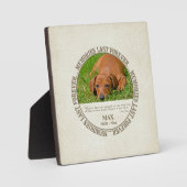 Memorial - Verlust des Hundes - Benutzerdefinierte Fotoplatte (Vorderseite)