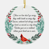 Memorial Vermisst You Kardinal Greenery Foto Keramik Ornament (Vorne)