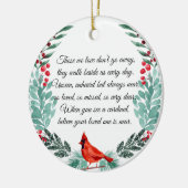 Memorial Vermisst You Kardinal Greenery Foto Keramik Ornament (Links)