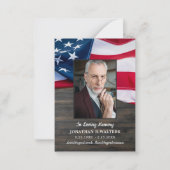 Memorial Veteran Patriotic Flag Begräbnis Vielen D Mitteilungskarte (Vorderseite)