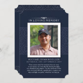 Memorial Vielen Dank Deep Blue Foto PERHAPS POEM Einladung (Vorne/Hinten)