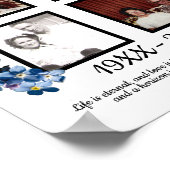 Memorial Vier Foto Blue Vergiss mich nicht Blume Poster (Ecke)