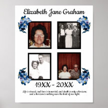 Memorial Vier Foto Blue Vergiss mich nicht Blume