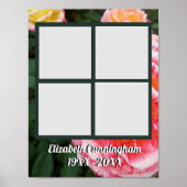 Memorial Vier Fotos von Loved One auf Rose Foto Poster (Vorne)