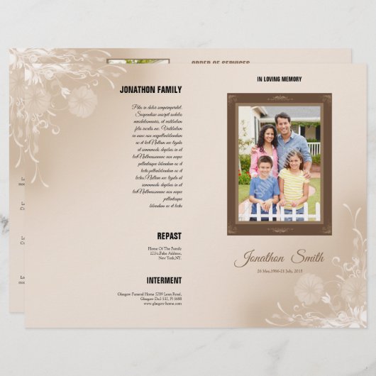 Memorial-Vorlage (Vorne/Hinten)