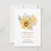 Memorial Wasserfarbe Sonnenblumen Foliage Botanica Dankeskarte (Vorderseite)