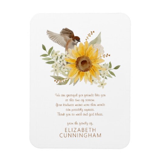 Memorial Wasserfarbengel und Sonnenblumen Botanica Magnet (Vertikal)