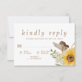 Memorial Watercolor Sonnenblumen Bitte beantworten RSVP Karte (Vorderseite)