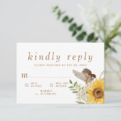 Memorial Watercolor Sonnenblumen Bitte beantworten RSVP Karte (Stehend Vorderseite)