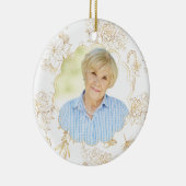 Memorial White Gold Foto Weihnachten Keramik Ornament (Rechts)