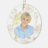 Memorial White Gold Foto Weihnachten Keramik Ornament (Links)