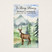 Memorial Woodland Deer Funeral Prayer Card Poem (Vorderseite)