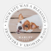Memorial Your Life a Sessing Modernes Foto Runder Aufkleber (Vorderseite)