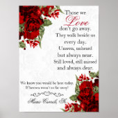 Memorial-Zeichen - Dunkelrote Blume Poster (Vorne)