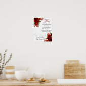 Memorial-Zeichen - Dunkelrote Blume Poster (Küche)