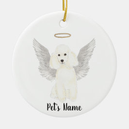 Memorial zu White Poodle Beileid Keramik Ornament