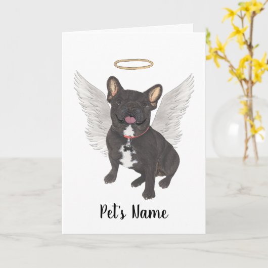 Memorial zum Beileid "Black Brindle Frenchie" Karte (Gelbe Blume)