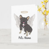 Memorial zum Beileid "Black & Tan Tricolor Frenchi Karte (Gelbe Blume)