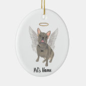 Memorial zum Beileid Blue Gray Frenchie Keramik Ornament (Rechts)