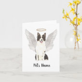 Memorial zum Beileid Border Collie Karte (Gelbe Blume)
