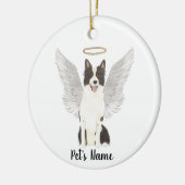 Memorial zum Beileid Border Collie Keramik Ornament (Links)
