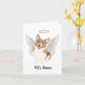Memorial zum Beileid Red Corgi Karte (Gelbe Blume)