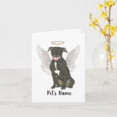 Memorial zum Beileid von Black Pitbull Staffy Karte (Gelbe Blume)