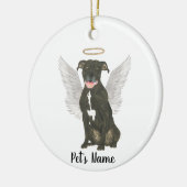 Memorial zum Beileid von Black Pitbull Staffy Keramik Ornament (Links)
