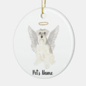 Memorial zum Beileid White Gray Schnauzer Keramik Ornament (Links)