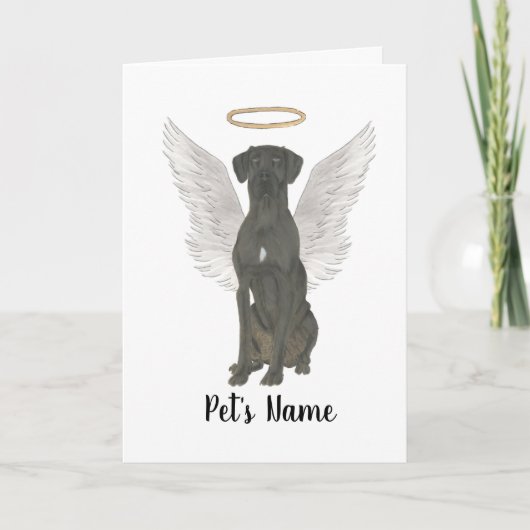 Memorial zum Black Great Dane Beileid Karte (Vorderseite)