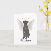 Memorial zum Black Great Dane Beileid Karte (Gelbe Blume)