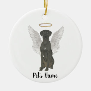Memorial zum Black Great Dane Beileid Keramik Ornament