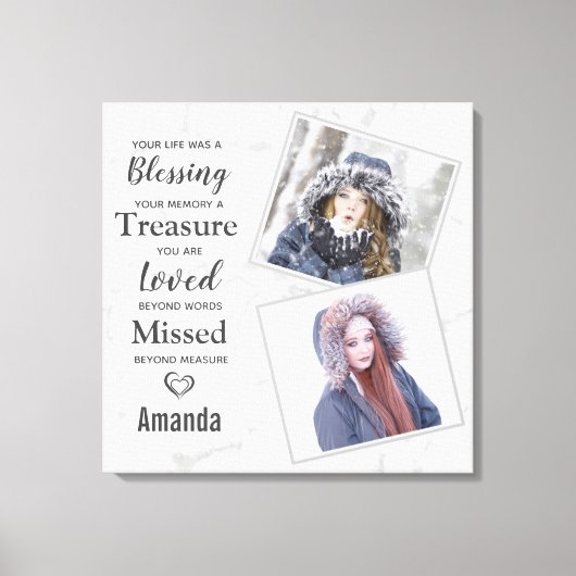 Memorial zum Foto der Marmorfamilie Leinwanddruck (Vorderseite)