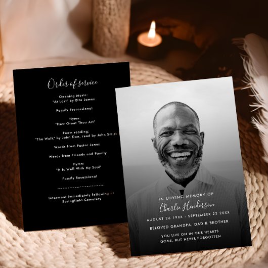 Memorial zum Foto in Schwarz und Weiß Programm