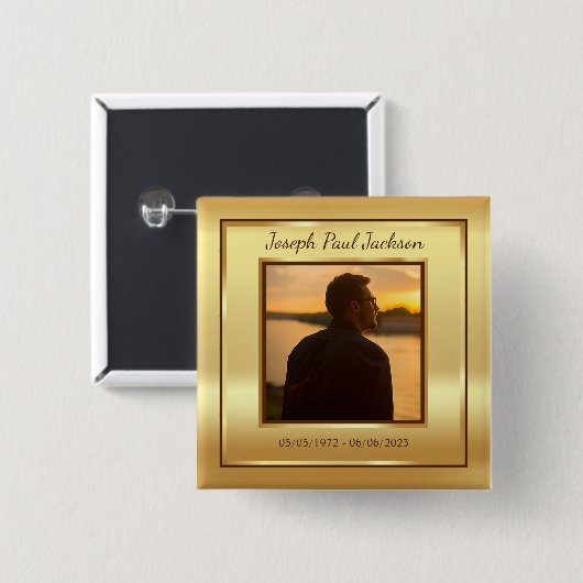 Memorial zum Gold-Foto Button (Vorne & Hinten)